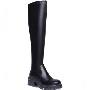New Cool Planet by Steve Madden Black Rosaliaa Knee High Boot size 7